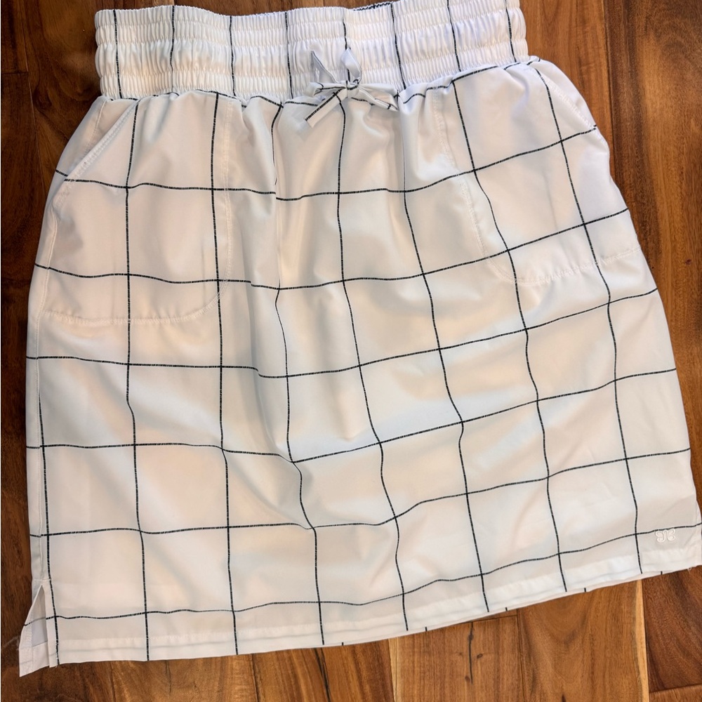 White Checkered Mini Skirt